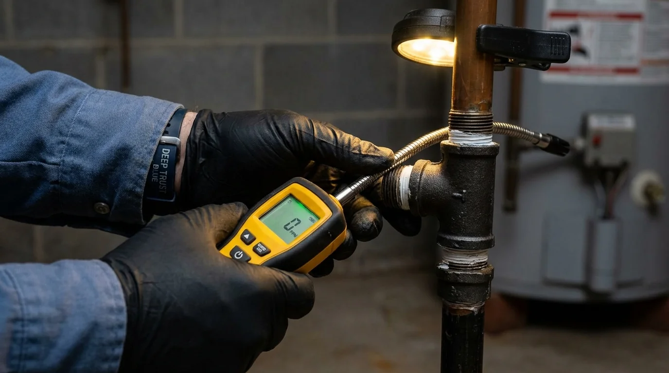 Gas leak detection with electronic sniffer by Johns Plumbing LLC in Manila